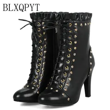 BLXQPYT Women Boot Autumn Winter Short Boots Med high Heels 10cm Lace up Martin Ankle Boots Shoes woman Plus Size 34-48 888-2
BLXQPYT Women Boot Autumn Winter Short Boots Med high Heels 10cm Lace up Martin Ankle Boots Shoes woman Plus Size 34-48 888-2