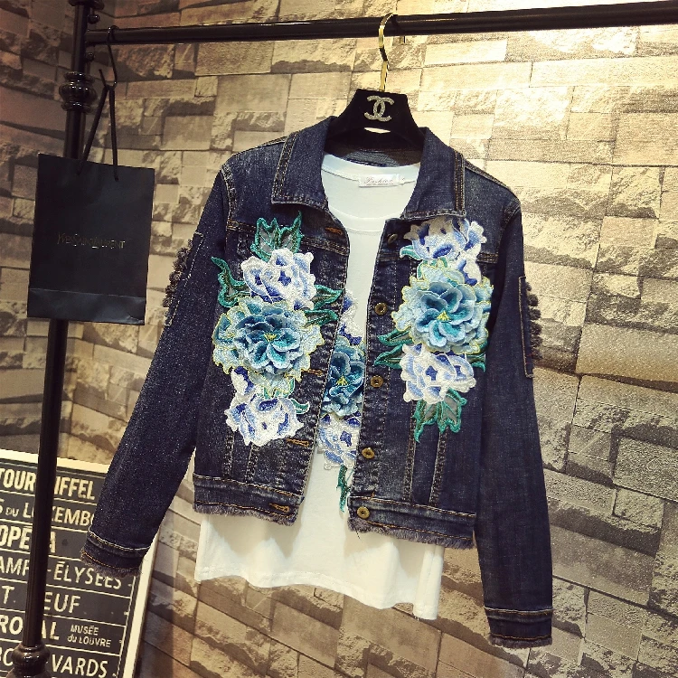 2018 New Spring Autumn Short Jacket Women Fashion Embroidery Peony Flower Jeans Long Sleeve Jackets Slim Coats Students Outwear
2018 New Spring Autumn Short Jacket Women Fashion Embroidery Peony Flower Jeans Long Sleeve Jackets Slim Coats Students Outwear