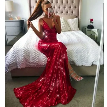 2018 Elegant Red Sexy Long Sequins Dress Spaghetti Strap Maxi Floor-Length Backless Split Chic Solid Celebrity Evening Vestidos
2018 Elegant Red Sexy Long Sequins Dress Spaghetti Strap Maxi Floor-Length Backless Split Chic Solid Celebrity Evening Vestidos