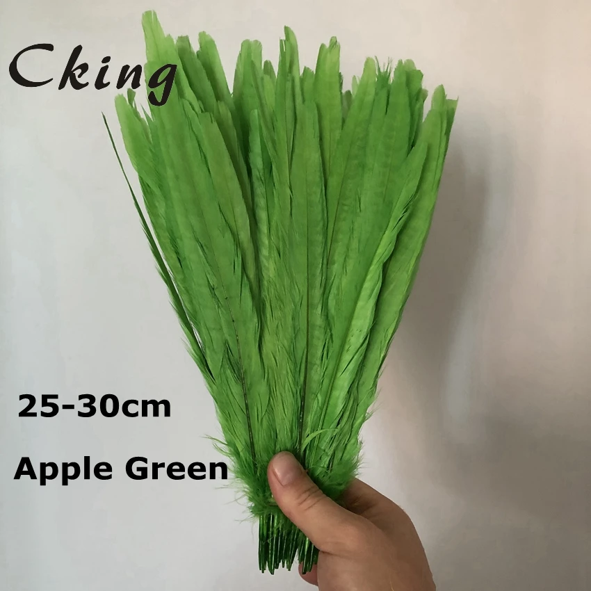 Cking 25 colors available Apple Green Dyed pheasant tails feather 25 to 30 cm long chicken feather for backpieces decoration
Cking 25 colors available Apple Green Dyed pheasant tails feather 25 to 30 cm long chicken feather for backpieces decoration