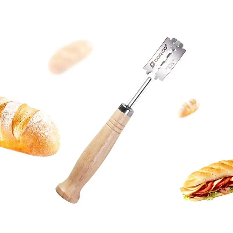 Specialty Bread Arc Curved Knife Wood Handle 4Pcs Replacement Blades Western Baguette Cutting French Toast Bagel Cutter
Specialty Bread Arc Curved Knife Wood Handle 4Pcs Replacement Blades Western Baguette Cutting French Toast Bagel Cutter
