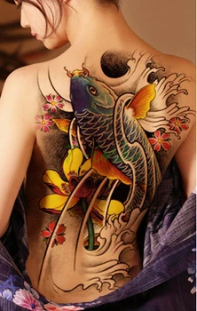 Waterproof Temporary Tattoo Sticker Koi lotusl flower whole back tatto Water Transfer Fake Flash tattoo for women man
Waterproof Temporary Tattoo Sticker Koi lotusl flower whole back tatto Water Transfer Fake Flash tattoo for women man