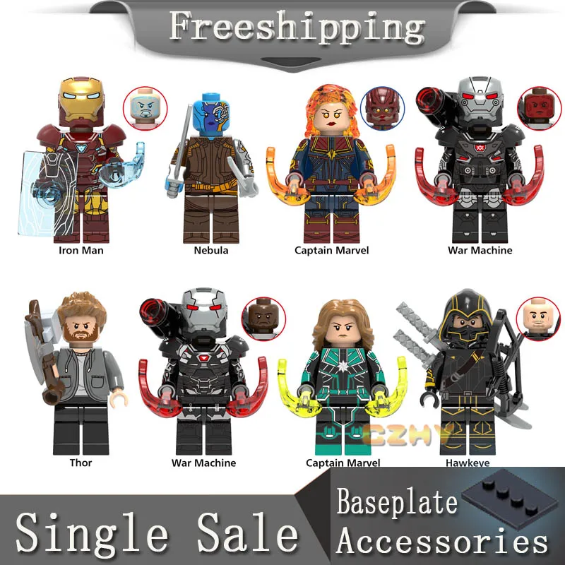 Avengers 4 Figures Iron Man Nebula Thor War Machine Captain Marvel Hawkeye End game Building Blocks Toys for Children X0258
Avengers 4 Figures Iron Man Nebula Thor War Machine Captain Marvel Hawkeye End game Building Blocks Toys for Children X0258