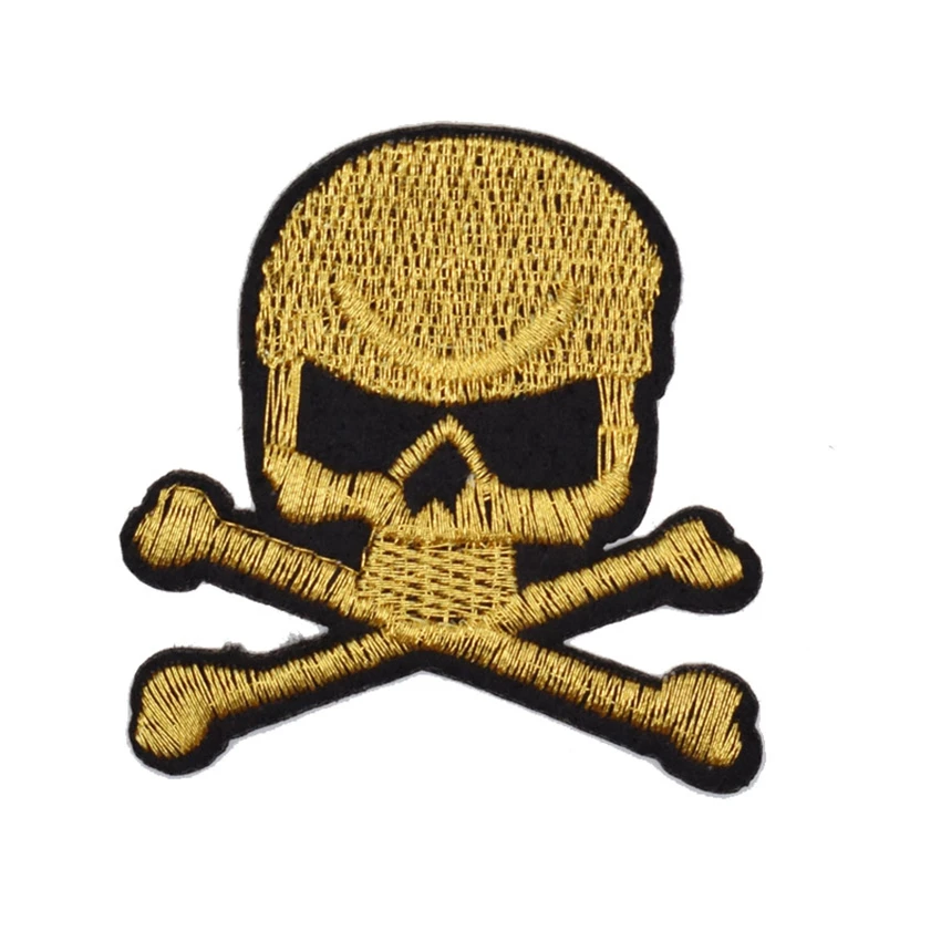 2PCS Gold Flag Skull Patches Pirate Jolly Roger Embroidered Small 3D Army USA Military Badge Embroidered Badges Stickers
2PCS Gold Flag Skull Patches Pirate Jolly Roger Embroidered Small 3D Army USA Military Badge Embroidered Badges Stickers