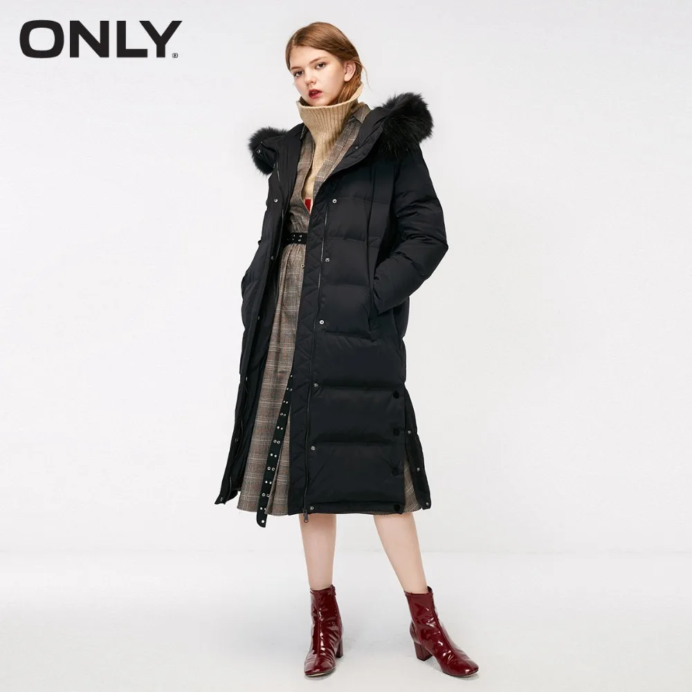 ONLY womens' winter new solid color fur collar long down jacket Side button slit Detachable fur collar|118312550
ONLY womens' winter new solid color fur collar long down jacket Side button slit Detachable fur collar|118312550