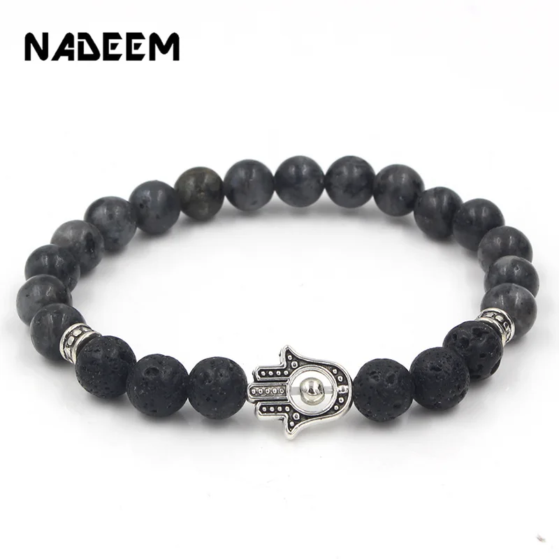 Silver Color Hand of Fatima Hamsa Charm Yogi Bracelet of Mala Black Lava,larvikite Stone Evil Eye Bracelet Jewelry For Men Women
Silver Color Hand of Fatima Hamsa Charm Yogi Bracelet of Mala Black Lava,larvikite Stone Evil Eye Bracelet Jewelry For Men Women