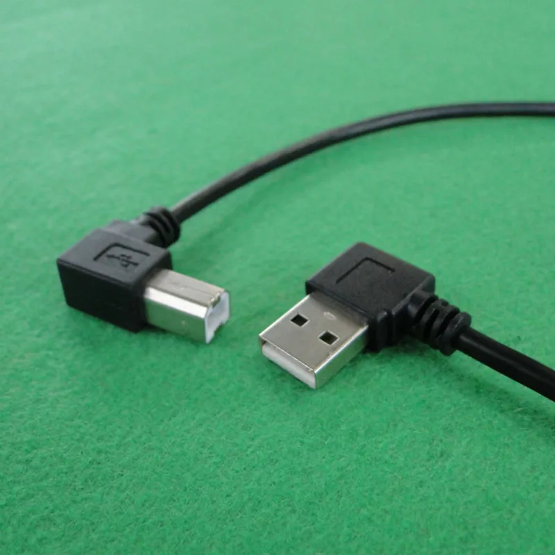 

High Quality USB2.0 A male left 90 degree elbow to USB B 90 degree printer Scanner data line double elbow 0.5m 1.0m