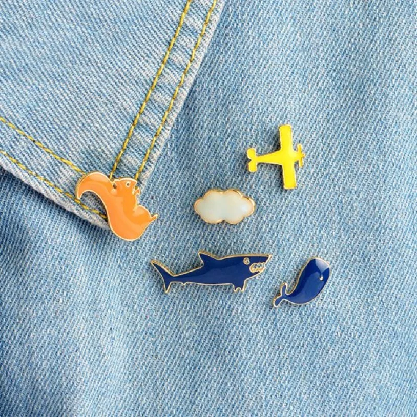 Cartoon Shark Squirrel Cloud Aircraft Whale Brooch Pin Button Enamel Animel Pin Backpack Pin Badge Icon Jewelry For Kids
Cartoon Shark Squirrel Cloud Aircraft Whale Brooch Pin Button Enamel Animel Pin Backpack Pin Badge Icon Jewelry For Kids