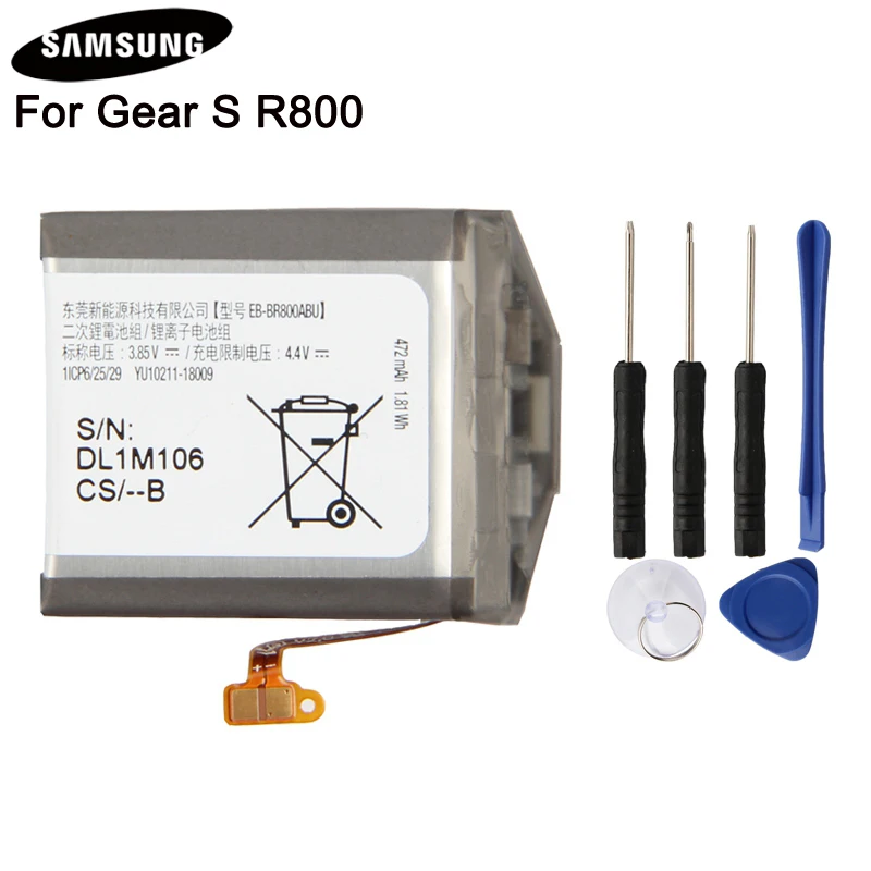 100% Original Battery EB-BR800ABU For Samsung Gear S4 SM-R800 SM-R805 SM-R810 46mm Smart-Watch Replacement Battery 472mAh
100% Original Battery EB-BR800ABU For Samsung Gear S4 SM-R800 SM-R805 SM-R810 46mm Smart-Watch Replacement Battery 472mAh