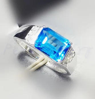 Per jewelry Men ring Natural blue topaz ring 925 sterling silver Free shipping Fine jewelry 6*8mm 2.4ct gemstone X8071302 
Per jewelry Men ring Natural blue topaz ring 925 sterling silver Free shipping Fine jewelry 6*8mm 2.4ct gemstone X8071302