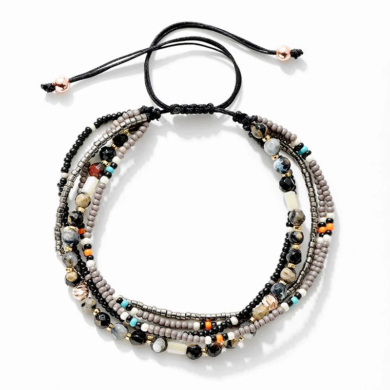 Bohemian jewelry layered gray natural stone beads bracelet female adjustable boho wrap rope bracelet femme
Bohemian jewelry layered gray natural stone beads bracelet female adjustable boho wrap rope bracelet femme