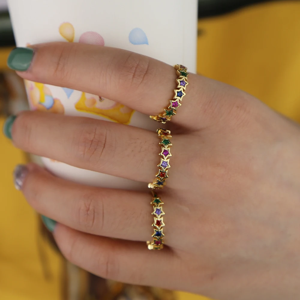 rainbow cz star engagmenet band ring fashion Gold color colorful cubic zirconia Christmas gift jewelry
rainbow cz star engagmenet band ring fashion Gold color colorful cubic zirconia Christmas gift jewelry