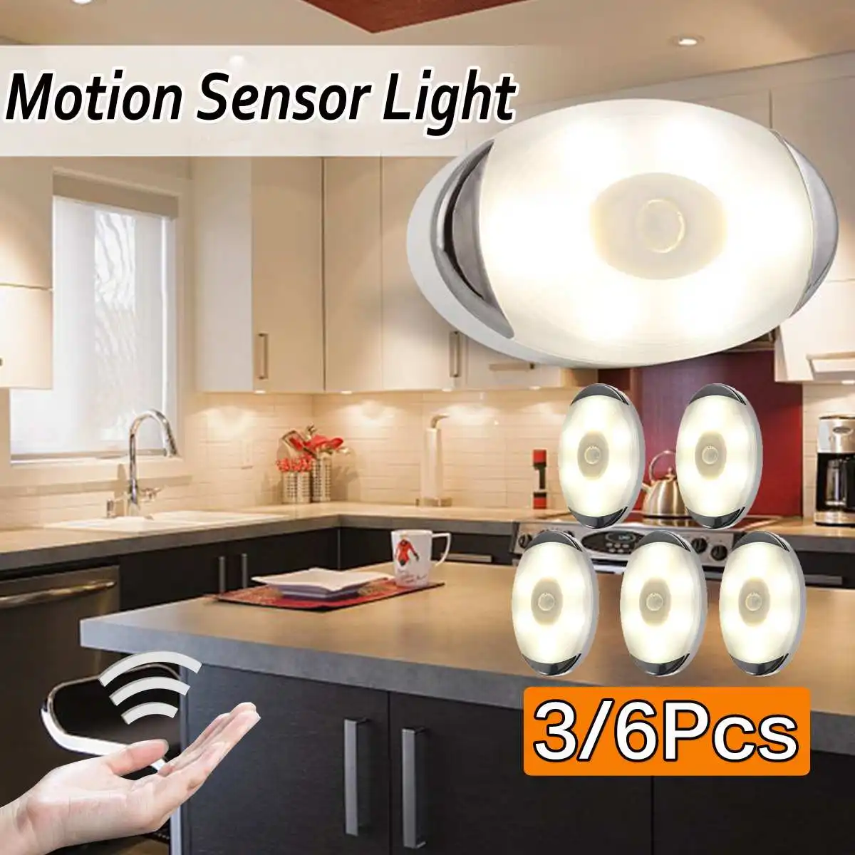 4000K Cabinet Light Battery Power PIR Motion Sensor Lamp Wireless Wall Lamp 6 Led Night Lamp Stair Light Detector Light
4000K Cabinet Light Battery Power PIR Motion Sensor Lamp Wireless Wall Lamp 6 Led Night Lamp Stair Light Detector Light