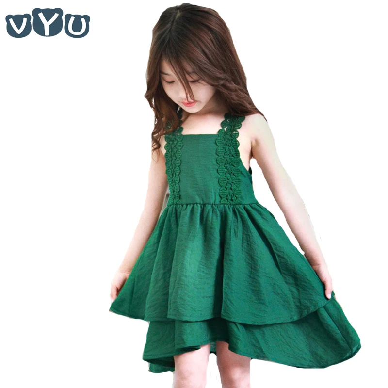 VYU Kids Dresses For Girls Children Clothing 2018 Summer Cotton Sleeveless Linen Lace Strap Dovetail Type Princess Vestido 3~10Y
VYU Kids Dresses For Girls Children Clothing 2018 Summer Cotton Sleeveless Linen Lace Strap Dovetail Type Princess Vestido 3~10Y