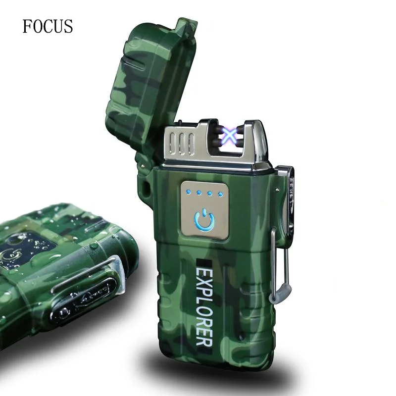 Explorer Outdoor Use Waterproof Windproof Double Arc Pulse Plasma Cigarette Smoking Lighter USB Charging Electric Metal Lighter
Explorer Outdoor Use Waterproof Windproof Double Arc Pulse Plasma Cigarette Smoking Lighter USB Charging Electric Metal Lighter