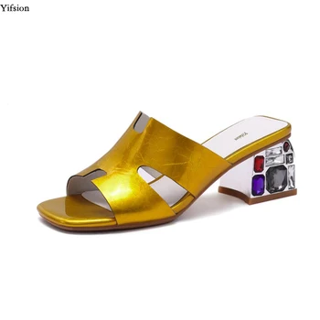 Olomm Hot Women Leather Sandals Chunky Heels Mules Sandals Open Toe Gorgeous White Yellow Dress Shoes Women US Plus Size 4-10 
Olomm Hot Women Leather Sandals Chunky Heels Mules Sandals Open Toe Gorgeous White Yellow Dress Shoes Women US Plus Size 4-10