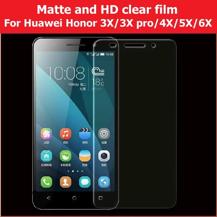 Горячая HD прозрачная глянцевая пленка для Huawei Honor 3X 4X 5X 6X Антибликовая матовая pro