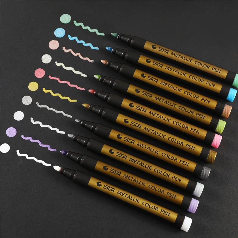 10 Colors Metallic Marker Artistic Painting Brush Pen Manga Anime Art Markers For Graffiti Sketching Drawing School Supplies
10 Colors Metallic Marker Artistic Painting Brush Pen Manga Anime Art Markers For Graffiti Sketching Drawing School Supplies