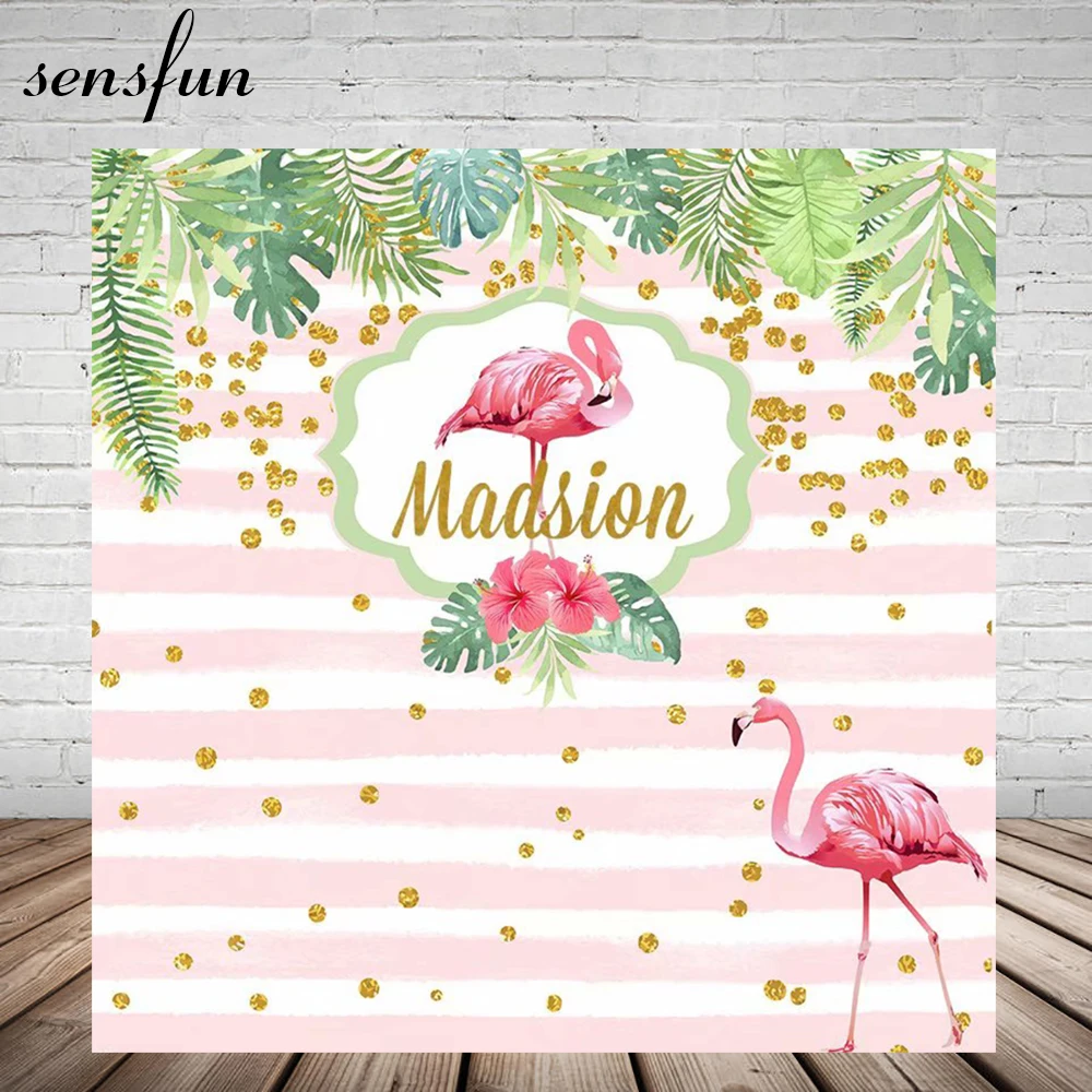 Gold Glitter Dots Pink Flamingo Tropical Rainforest Backdrop For Photo Studio White And Pink Striped Birthday Party Backgrounds
Gold Glitter Dots Pink Flamingo Tropical Rainforest Backdrop For Photo Studio White And Pink Striped Birthday Party Backgrounds