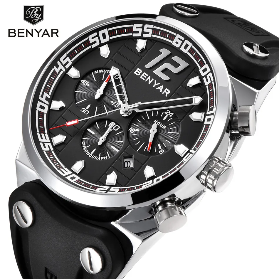BENYAR Top Brand Stainless Steel Mens Watches Luxury Business Quartz Watch Men Tachymeter 30M Waterproof Male Clock montre homme
BENYAR Top Brand Stainless Steel Mens Watches Luxury Business Quartz Watch Men Tachymeter 30M Waterproof Male Clock montre homme