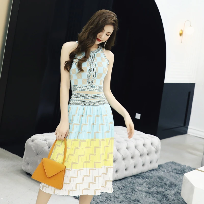 limiguyue summer sleeveless knitting dress women slim plaid long sweater dress geometry casual women dress female vestidos T528
limiguyue summer sleeveless knitting dress women slim plaid long sweater dress geometry casual women dress female vestidos T528