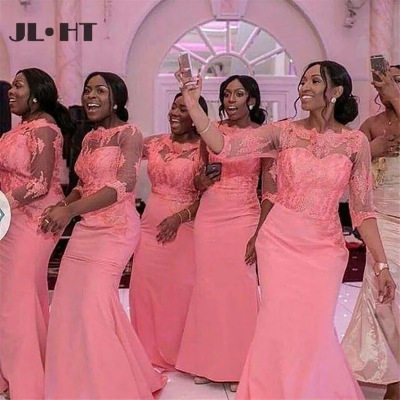 Simple Light Pink Bridesmaids Dresses Long Lace Appliques Mermaid Wedding Party Dress Maid of Honors Bridesmaids Dress
Simple Light Pink Bridesmaids Dresses Long Lace Appliques Mermaid Wedding Party Dress Maid of Honors Bridesmaids Dress
