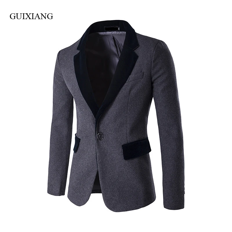 2017 new arrival spring and autumn style men woolen balzers fashion casual hit color neckline slim single button suit jacket
2017 new arrival spring and autumn style men woolen balzers fashion casual hit color neckline slim single button suit jacket