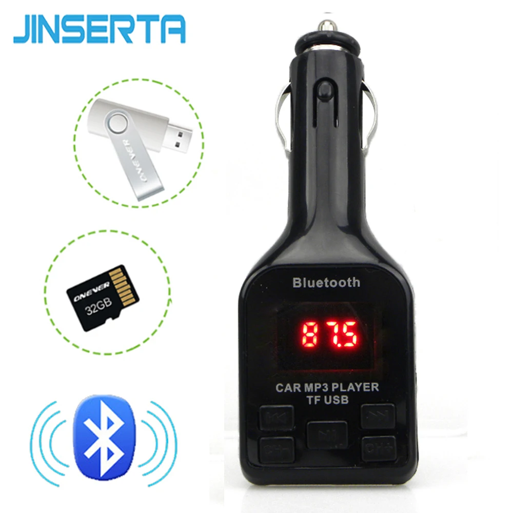 JINSERTA Bluetooth Car Kit FM Transmitter Modulator USB MP3 Player Support USB Flash Drive TF Micro SD Music Audio Adapter
JINSERTA Bluetooth Car Kit FM Transmitter Modulator USB MP3 Player Support USB Flash Drive TF Micro SD Music Audio Adapter