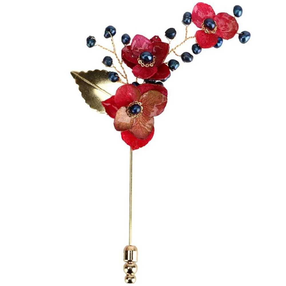 CSxjd Handmade Charm Jewelry Natural pearl red dried flowers brooch Wedding brooch pin
CSxjd Handmade Charm Jewelry Natural pearl red dried flowers brooch Wedding brooch pin