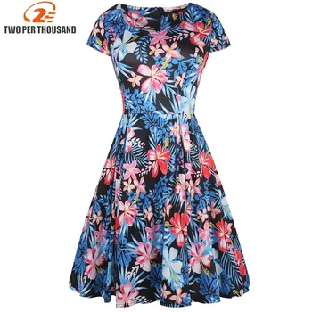 Flower Printing Women Retro Robe Party Midi Dress Summer Short Floral Female Vintage Vestido De Festa Robe 50 S Vestidos
Flower Printing Women Retro Robe Party Midi Dress Summer Short Floral Female Vintage Vestido De Festa Robe 50 S Vestidos
