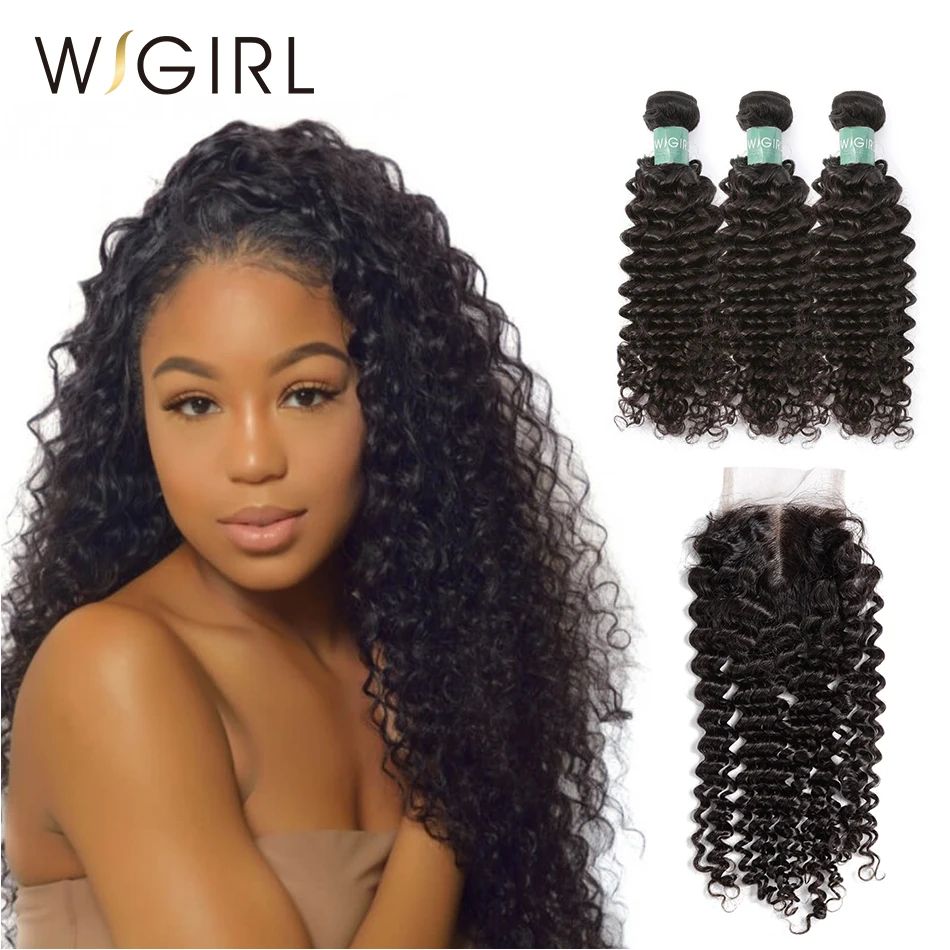 Wigirl Brazilian Hair Weave Bundles With Lace Closure Raw Virgin Deep Wave 100% Human Hair Extension Weaves and 4*4 closures
Wigirl Brazilian Hair Weave Bundles With Lace Closure Raw Virgin Deep Wave 100% Human Hair Extension Weaves and 4*4 closures