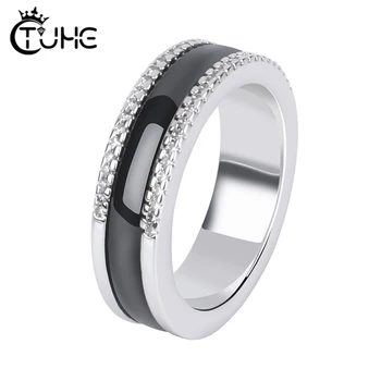 Two Row CZ Crystal Women Rings Never Fade Black White Ceramic Healthy Jewelry Women Jewelry Gift
Two Row CZ Crystal Women Rings Never Fade Black White Ceramic Healthy Jewelry Women Jewelry Gift