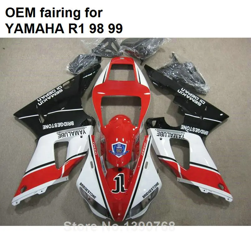 Injection molding plastic fairings for Yamaha YZFR1 1998 1999 red white black motorcycle fairings kit YZF R1 98 99 CN34
Injection molding plastic fairings for Yamaha YZFR1 1998 1999 red white black motorcycle fairings kit YZF R1 98 99 CN34