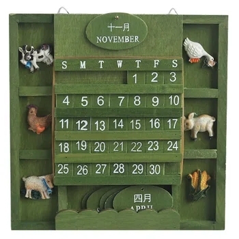 Creative Vintage Calendar 1Set Handmade Wood Home Decoration Hanging Wall DIY Cute animals Wooden Perpetual Wall calendar green
Creative Vintage Calendar 1Set Handmade Wood Home Decoration Hanging Wall DIY Cute animals Wooden Perpetual Wall calendar green