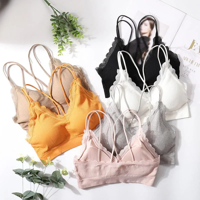Women Lace Ruffles Bra Top Cross Straps Beauty Back Tube Tops Breathable Cotton Wrapped Chest Underwear Tops Removable Chest Pad
Women Lace Ruffles Bra Top Cross Straps Beauty Back Tube Tops Breathable Cotton Wrapped Chest Underwear Tops Removable Chest Pad