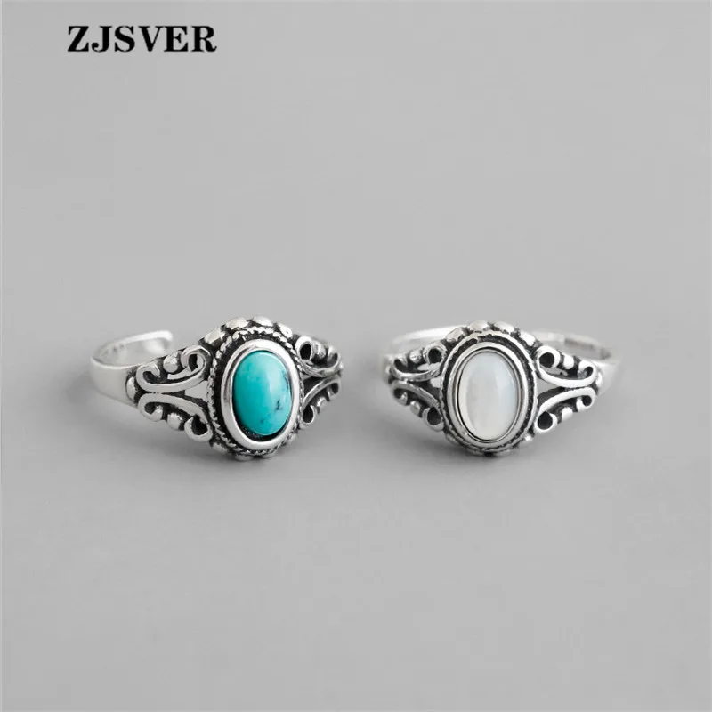 ZJSVER Fashion Retro Green/White Oval Turquoise Opening Adjustable Women Ring Fine Jewelry Present 925 Sterling Silver Rings
ZJSVER Fashion Retro Green/White Oval Turquoise Opening Adjustable Women Ring Fine Jewelry Present 925 Sterling Silver Rings