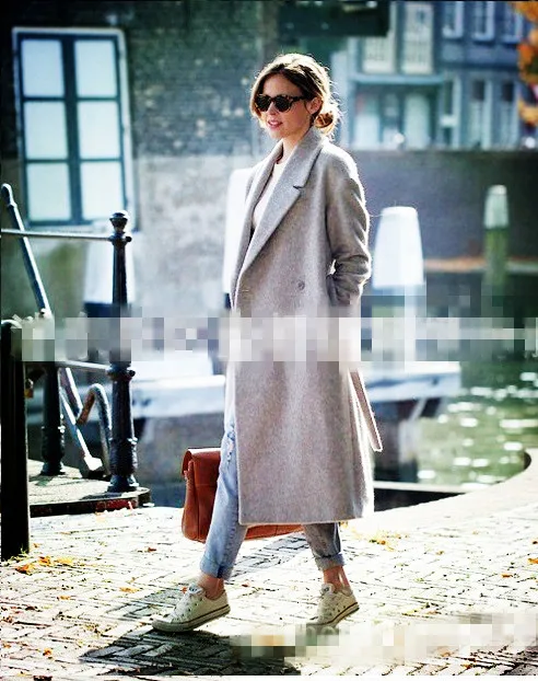 Женское длинное пальто серое из искусственного меха светло серый|cashmere coat|long
