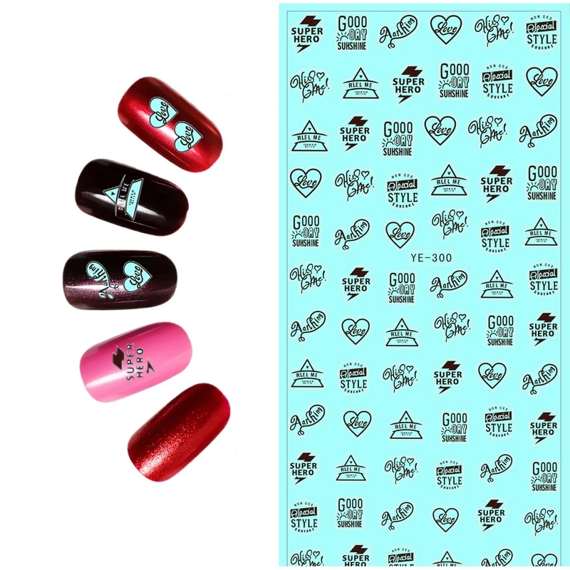 WATER TRANSFER DECAL NAIL ART NAIL STICKER CARTOON BLACK LACE LOVE POEM SWEET HEART SMILING FACES YE300-305
WATER TRANSFER DECAL NAIL ART NAIL STICKER CARTOON BLACK LACE LOVE POEM SWEET HEART SMILING FACES YE300-305