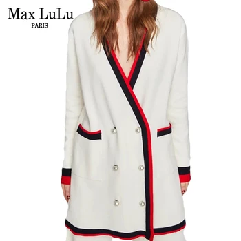 Max LuLu Luxury Pearl Designer 3d Striped Knitted Knitwear Womens V Neck Cardigan Winter Clothing Ladies Christmas Sweaters Pull
Max LuLu Luxury Pearl Designer 3d Striped Knitted Knitwear Womens V Neck Cardigan Winter Clothing Ladies Christmas Sweaters Pull