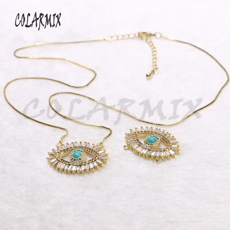 8 Pieces Rainbow color zircon eye necklace fashion jewelry Necklace gift for lady Blue eyes shape pendant wholesale jewelry
8 Pieces Rainbow color zircon eye necklace fashion jewelry Necklace gift for lady Blue eyes shape pendant wholesale jewelry