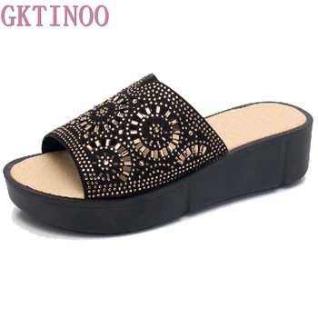 GKTINOO Summer Women Slippers Crystal Soft Leather Thick Soled Flip Flops Shoes Women Wedges Platform Slides Ladies Sandals
GKTINOO Summer Women Slippers Crystal Soft Leather Thick Soled Flip Flops Shoes Women Wedges Platform Slides Ladies Sandals
