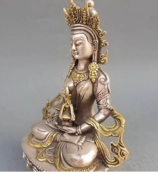 Винтажный тибетский серебряный Медный позолоченный Фотообои|buddha statue|statues buddhastatue