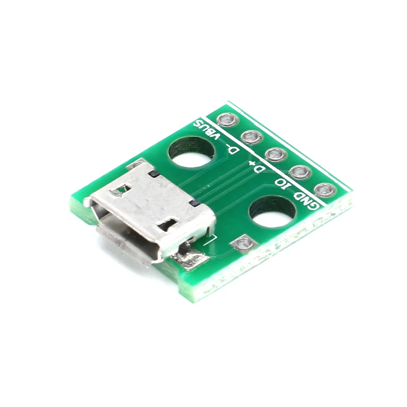 

5/10pcs Micro Usb Connector To DIP Adapter 5pin Female Connector Module Board Panel Female 5-Pin Pinboard B Type PCB 2.54 MM