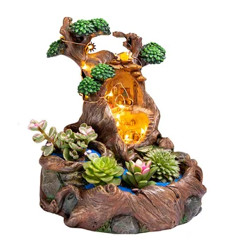 Resin Succulents Plants Small Bonsai Pot Vase Micro Landscape Flower Pot Garden Decoration with LED String
Resin Succulents Plants Small Bonsai Pot Vase Micro Landscape Flower Pot Garden Decoration with LED String