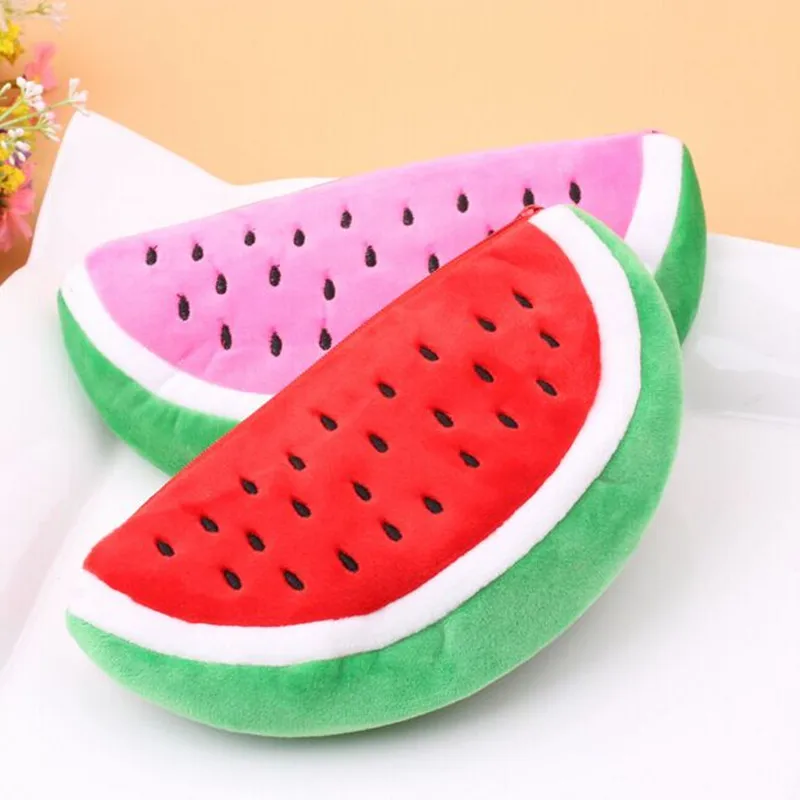 Newest Practical Big Volume Watermelon Fruit Kids Pen Pencil Bag Case Gift Cosmetics Purse Wallet Holder Pouch School Supplies(China (Mainland))