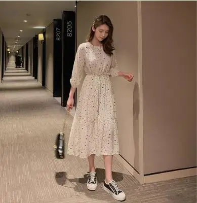 Casual White polka dot Printed Summer Party Dresses Korean Style 2019 Women Shirt Dress Chiffon dress Vestidos LJ480
Casual White polka dot Printed Summer Party Dresses Korean Style 2019 Women Shirt Dress Chiffon dress Vestidos LJ480