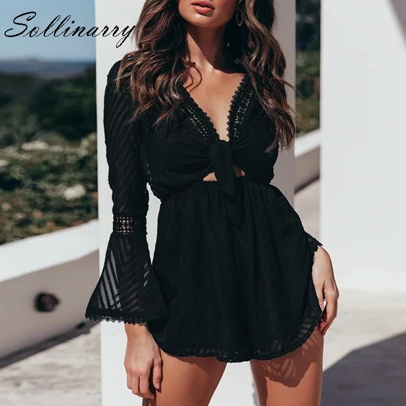 Sollinarry Black Casual Rompers Women New Long Sleeve Chiffon V Neck Sexy Playsuits 2019 Transparent Feminine Jumpsuit Rompers
Sollinarry Black Casual Rompers Women New Long Sleeve Chiffon V Neck Sexy Playsuits 2019 Transparent Feminine Jumpsuit Rompers
