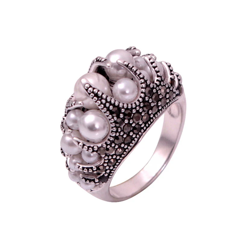 Ajojewel Size 7-9 New Elegant Women's Vintage Simulated-Pearl Ring Black RhineStones Anel
Ajojewel Size 7-9 New Elegant Women's Vintage Simulated-Pearl Ring Black RhineStones Anel