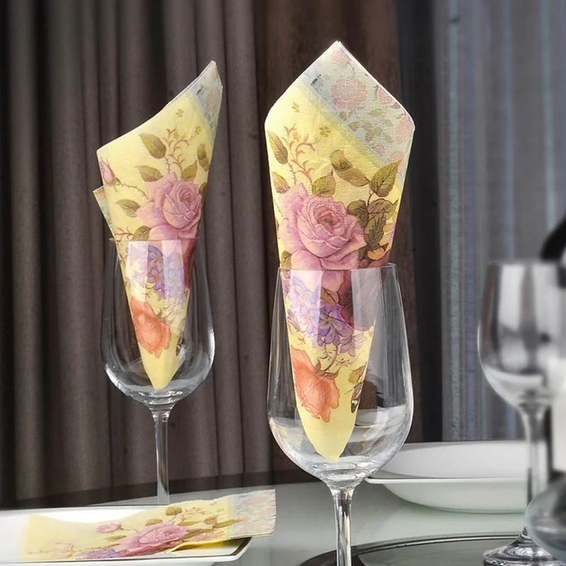 20PCS/pack Bloosm Rose Floral Flower Theme Paper Napkins Tissue Napkins Decoupage Decoration Festive Party Supplies
20PCS/pack Bloosm Rose Floral Flower Theme Paper Napkins Tissue Napkins Decoupage Decoration Festive Party Supplies