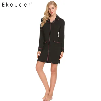 Ekouaer Women Casual Sleepwear Robe Long Sleeve Bathrobe Button Down Long Sleep Shirt Nightgown Lounge Female Dressing Down
Ekouaer Women Casual Sleepwear Robe Long Sleeve Bathrobe Button Down Long Sleep Shirt Nightgown Lounge Female Dressing Down